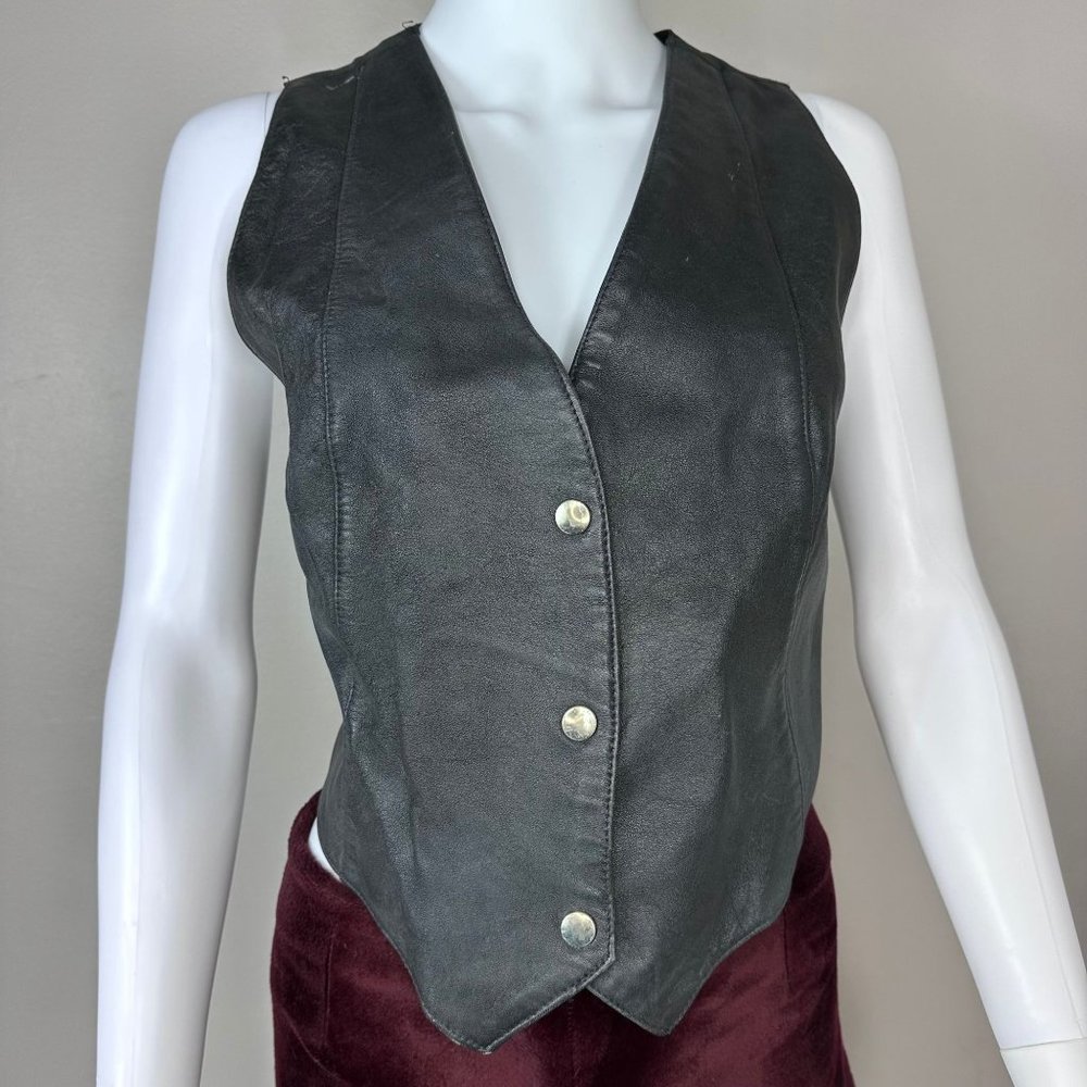 Vintage 1990s Leather Vest, Wilsons, Women's Size Large
